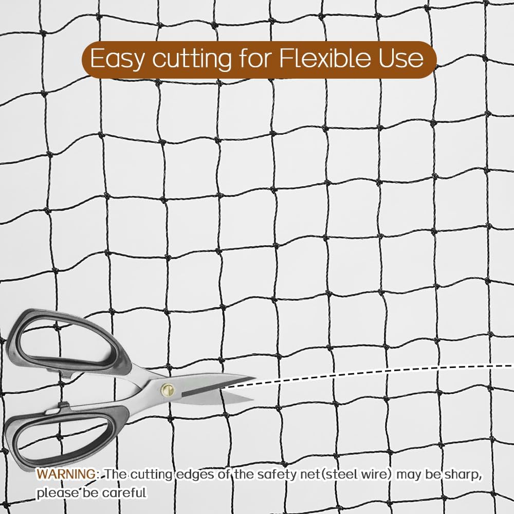 Cat Balcony Net, Steel Wire Reinforced, Anti-Fall Fence, Safety Net, Extra Strong (10 X 33 Ft)