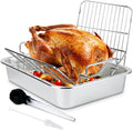 Turkey Roaster Roasting Rack with Pan for Oven, Stainless Steel