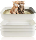 Small Litter Box, Plastic Kitten Litter Box, 13.9 x 9.8 x 3 Inch Open Litter Box by GCVOPTON