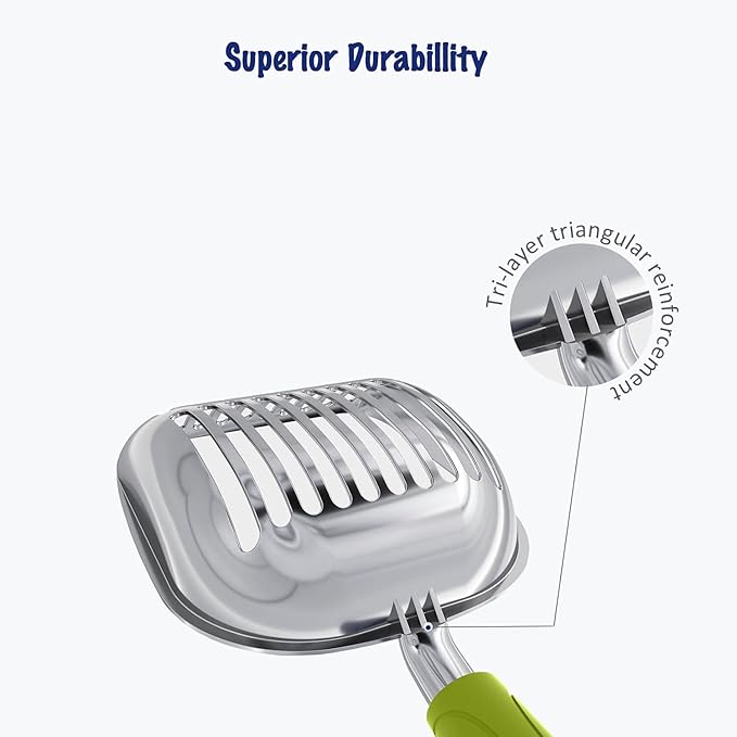 WePet Cat Litter Scoop, Aluminum Alloy Sifter, Kitty Metal Scooper, Deep Shovel - Image 3