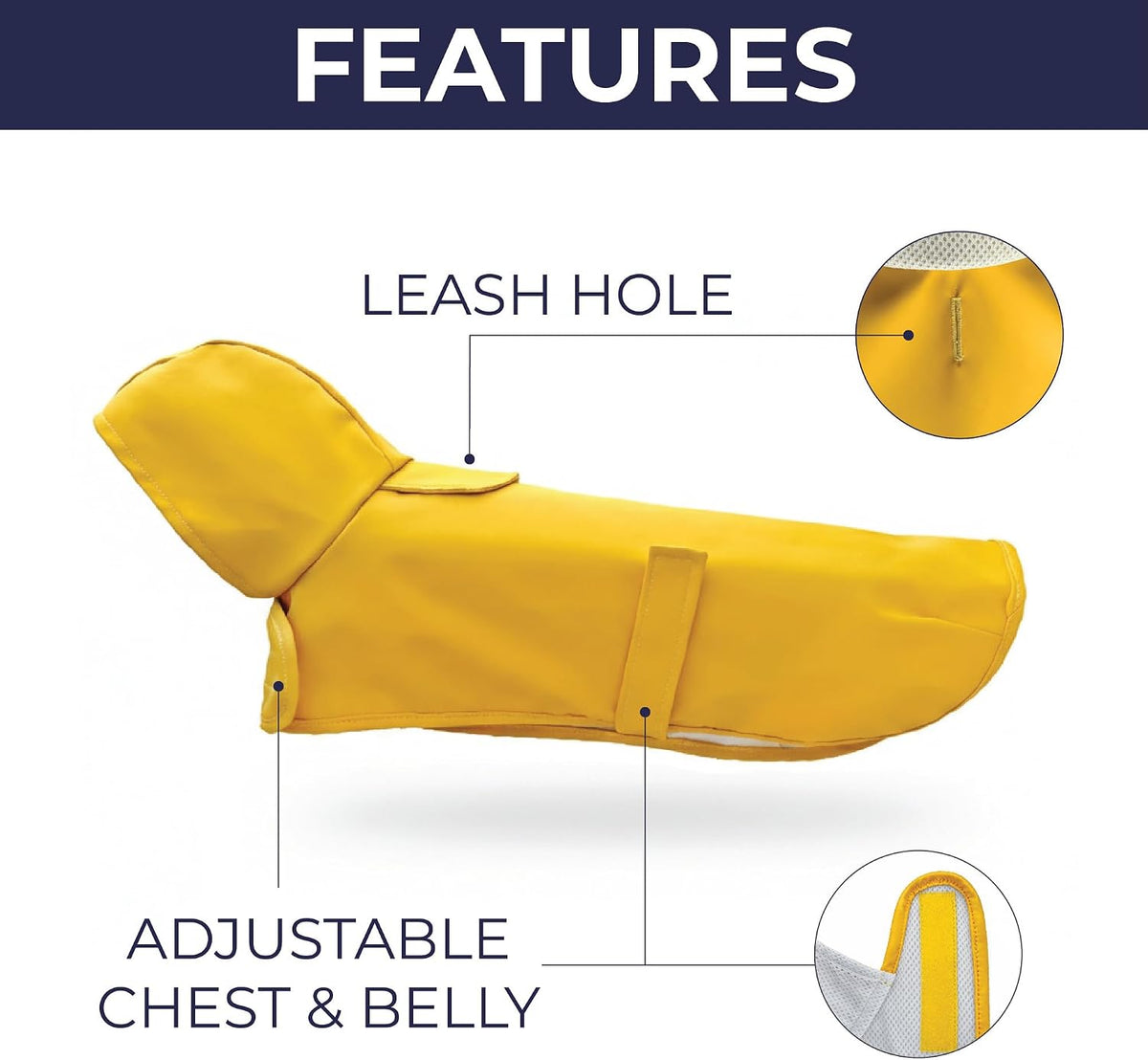 Long Dog Dachshund Raincoat, Waterproof Rain Jacket - Medium