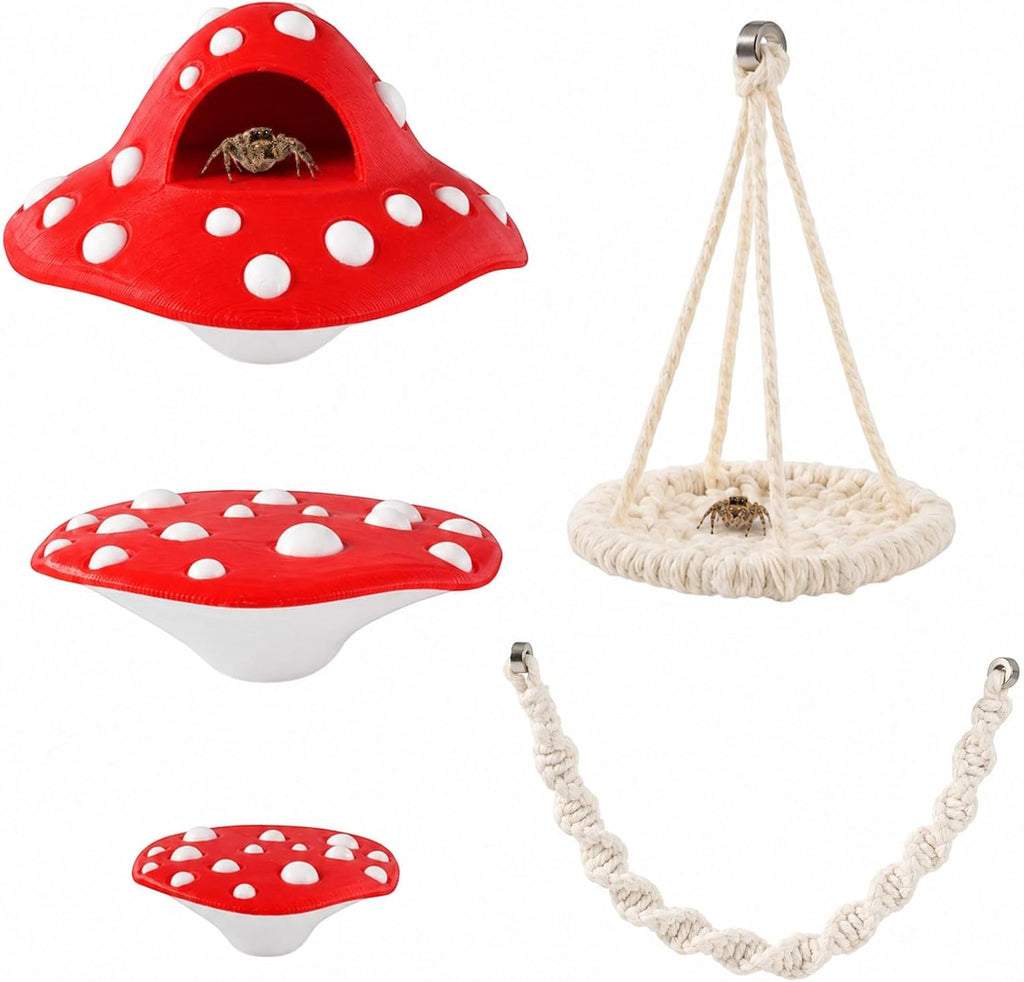 5 Pcs Cloud Platforms Jumping Spider Accessories Kit, Natural Jumping Spider Rope Bridge