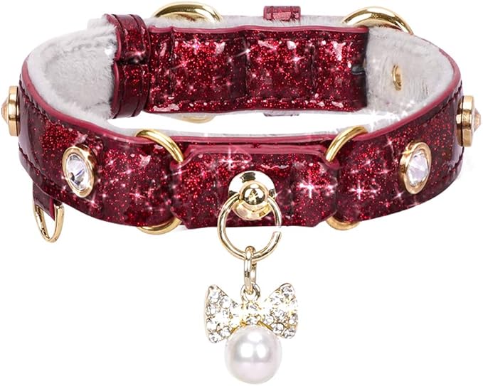 PetsHome Cat Collar, Dog Collar, PU Leather Adjustable Pet Collar by PetsHome