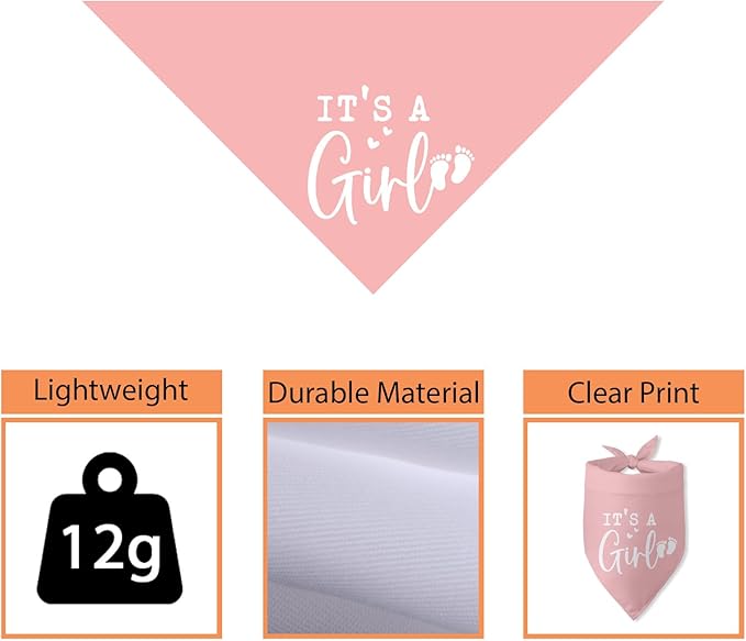 Its a Girl Pink Dog Bandana Baby Announcement Pregnancy Announcement Photo - Image 3