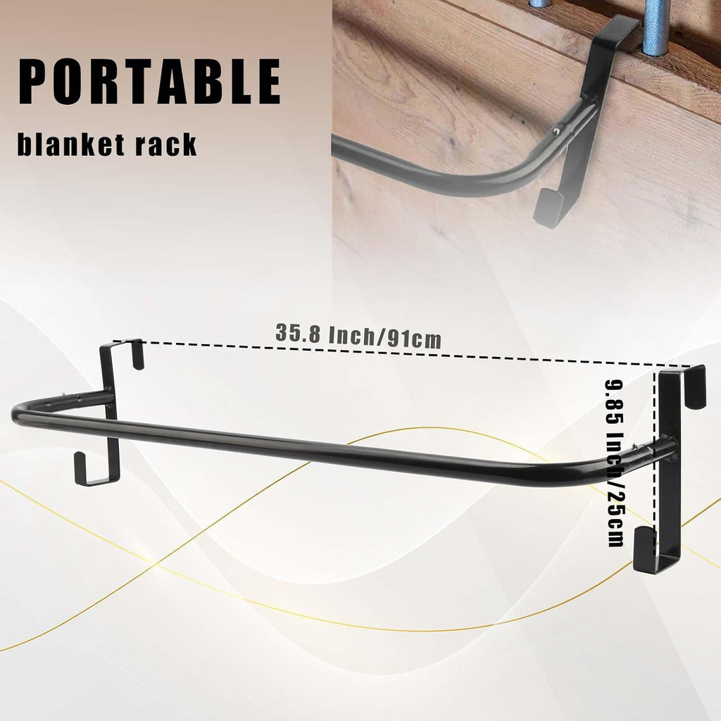 2Pcs Blanket Rack with Tack Rack,Portable Blanket Bar for Hanging Horse Blankets Pads Saddle Blankets,36 Inch