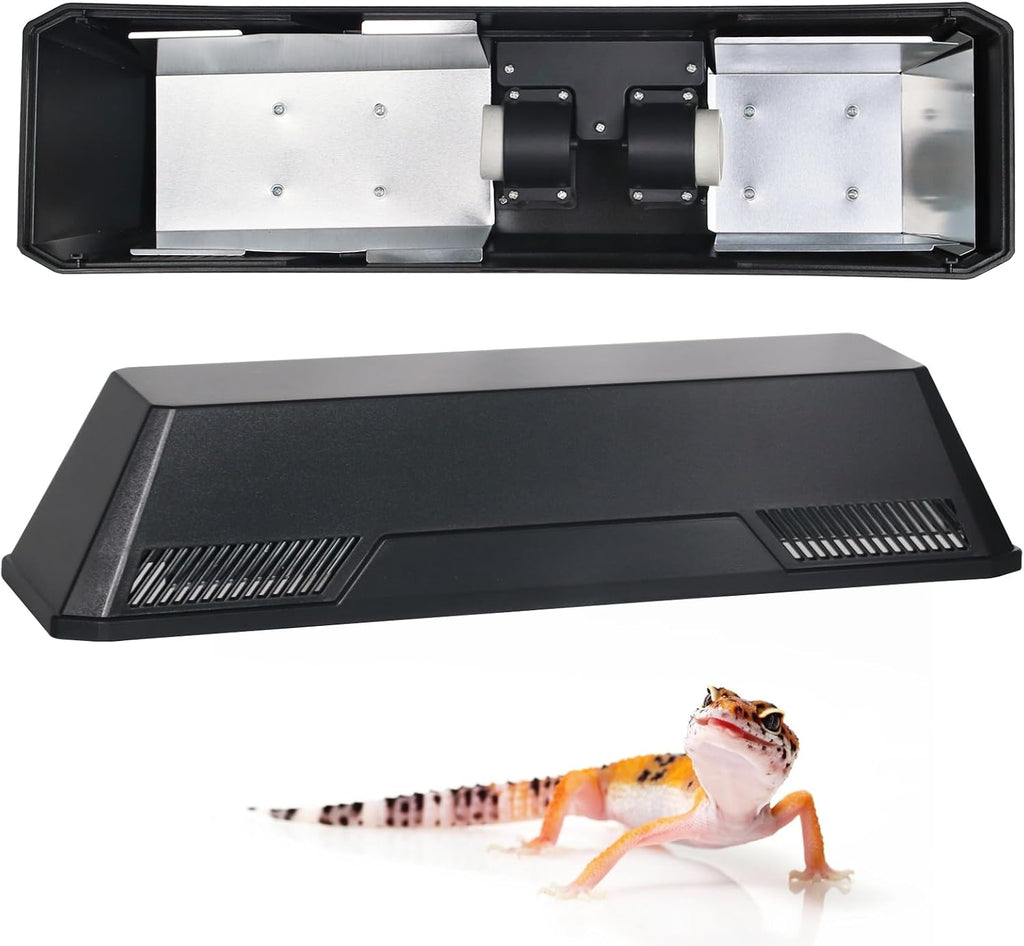 Dual Reptile Light Fixture with Separate Switches, 120W Max E26 Socket