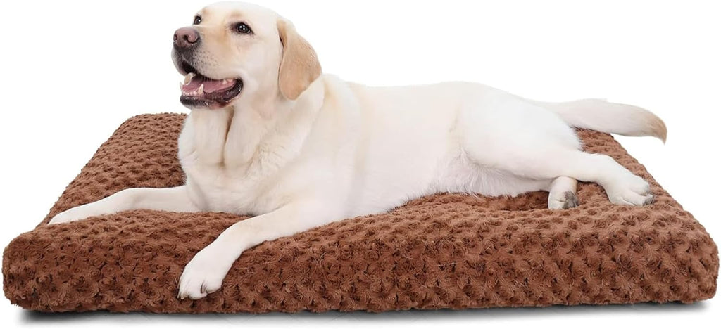 KSIIA Washable Dog Bed Medium Size Dog Crate Bed Plush Pet Mat 35"x23" Gray