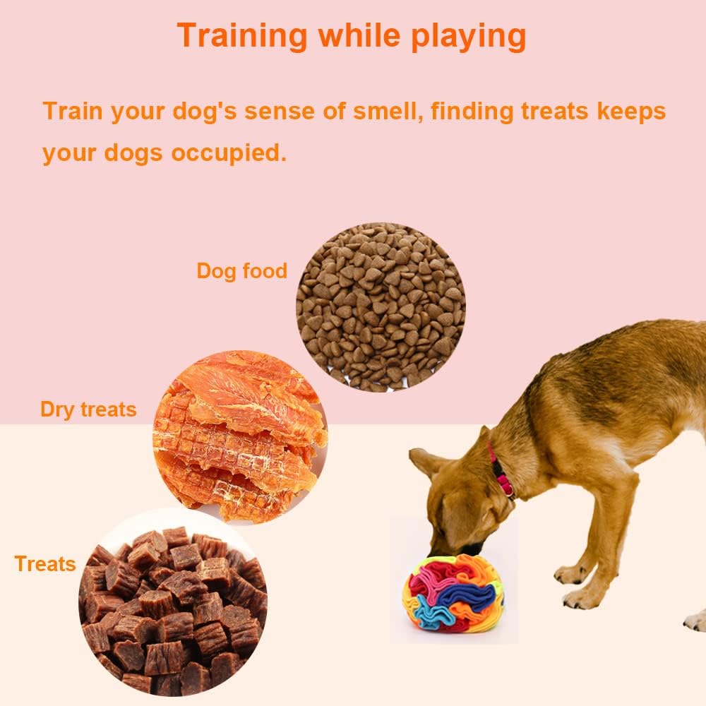 Ablechien Snuffle Ball - Snuffle Ball for Small Dogs, Interactive Dog Toys to Keep Them Busy, Puppy Dog Puzzle Toy with Storage Bag Machine Washable