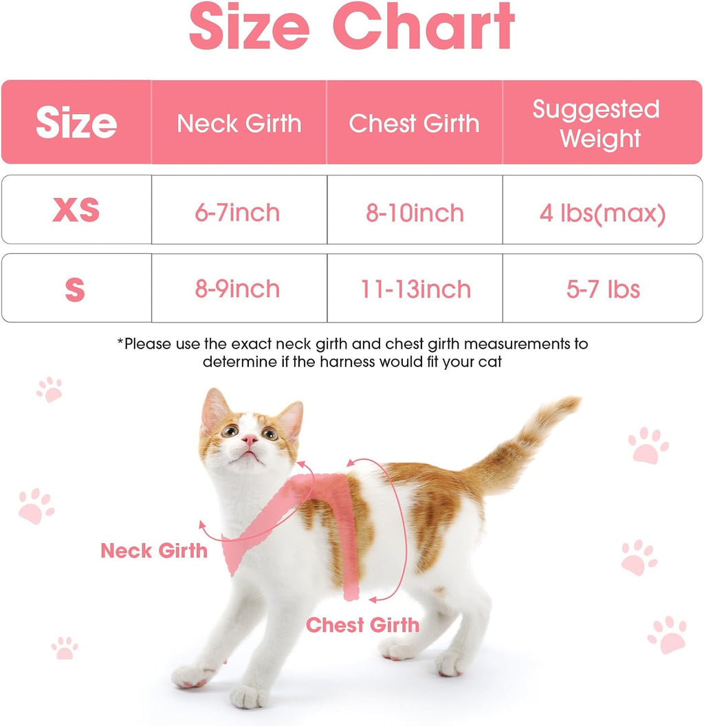 Cat Harness and Leash Set for Walking Escape Proof Vest for Kitten