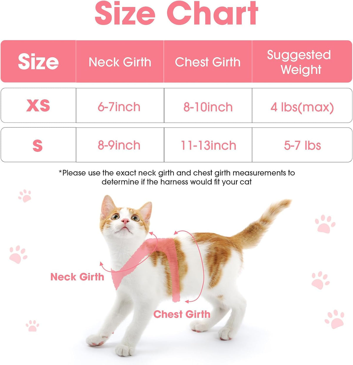 Cat Harness and Leash Set for Walking Escape Proof Vest for Kitten