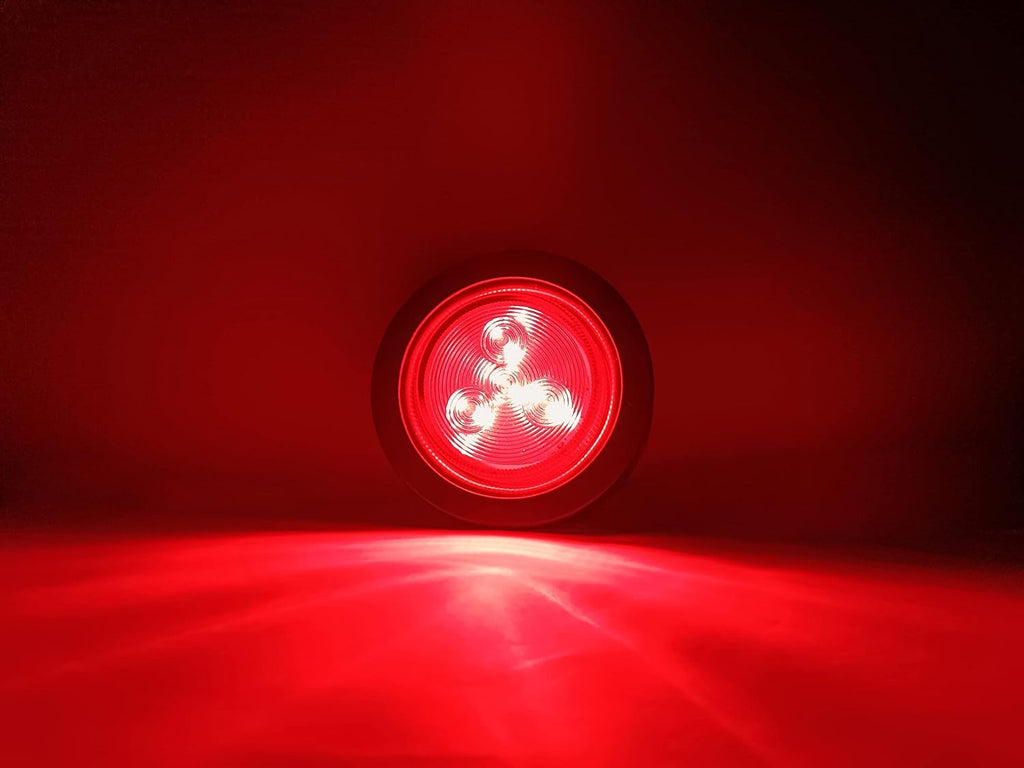 NEW SUN® 2" Round LED Trailer Lights 5 Red 5 Amber, High-bright PIRANHA LED