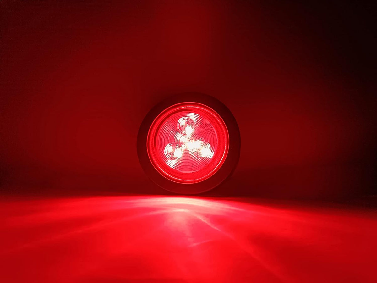 NEW SUN® 2" Round LED Trailer Lights 5 Red 5 Amber, High-bright PIRANHA LED