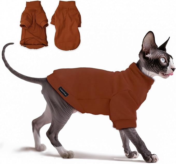 Fleece Sphynx Cat Clothes Soft Hairless Cat Clothes Pullover Cat Sweater by JLWarmPaws