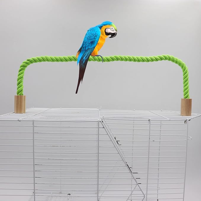 2 Pack Bird Hemp Rope Perch Swing, Bird Cage Stand Pole Accessories, Paw - Image 5