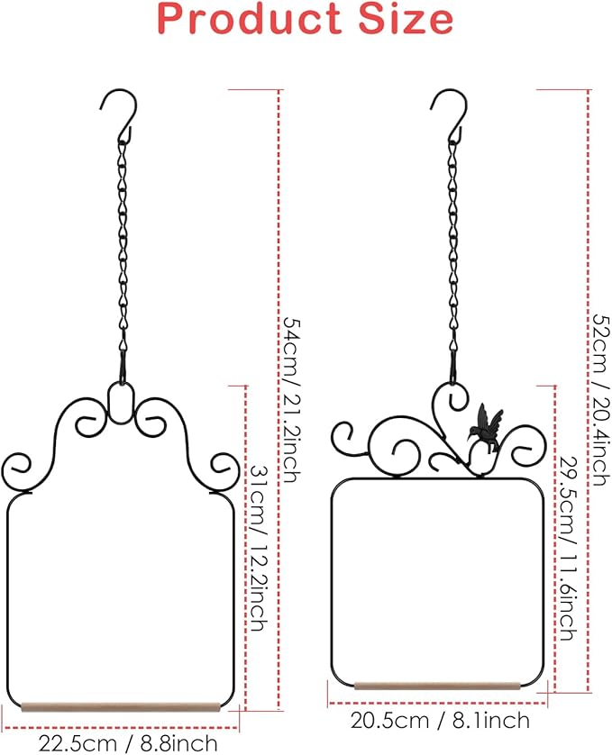 PACETAP Hummingbird Swings and Perches Metal Frame 4 Pack, Wild Bird Swing - Image 3