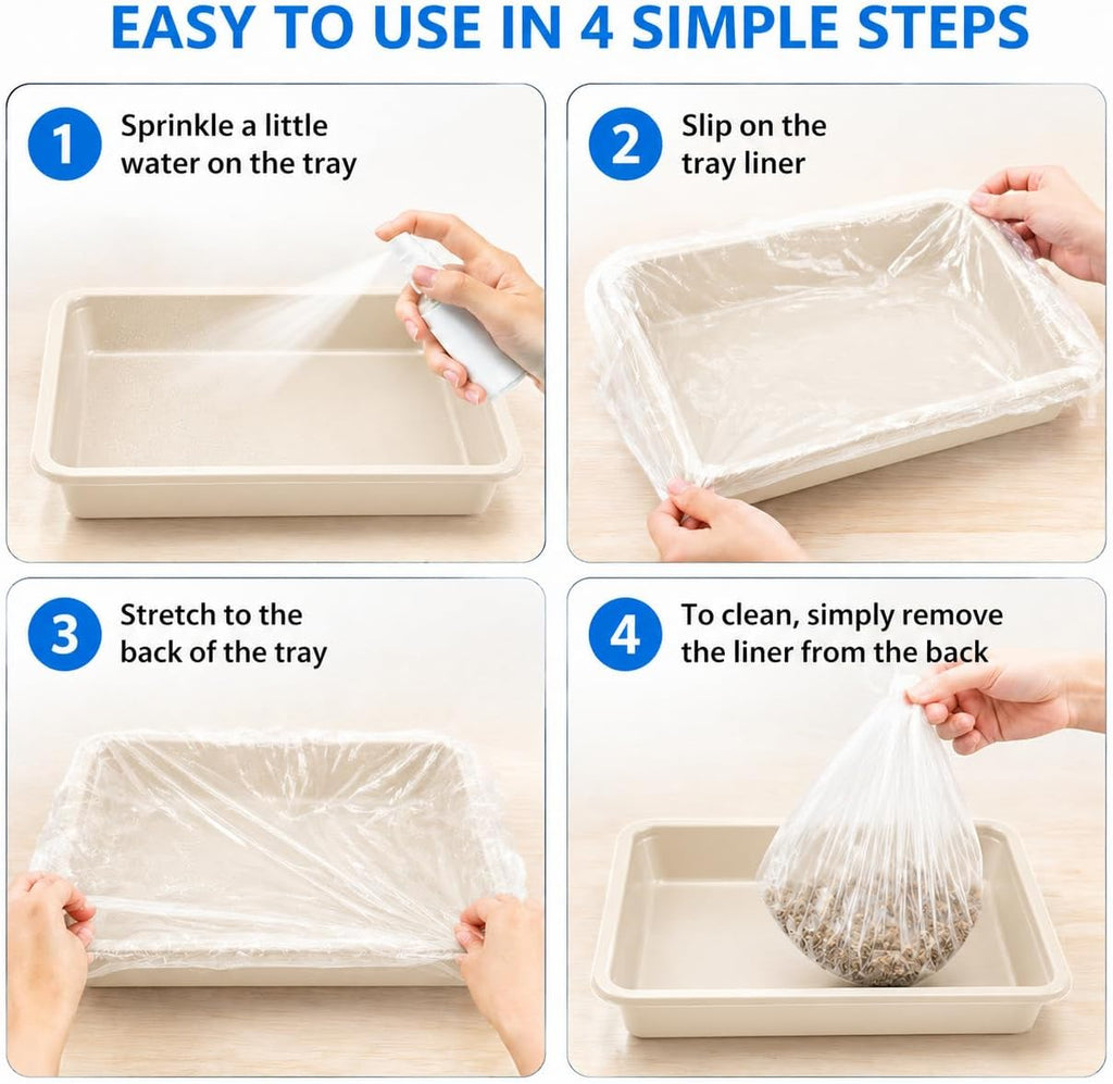 50 PCS Disposable Rabbit Cage Liner Bags, Thickened Small Animal Litter Tray Liners with Elastic Edge, 3-Second Quick Cleanup for Bunny, Guinea Pig, Ferret, Chinchilla and Cat, 40-Inch Stretched Size