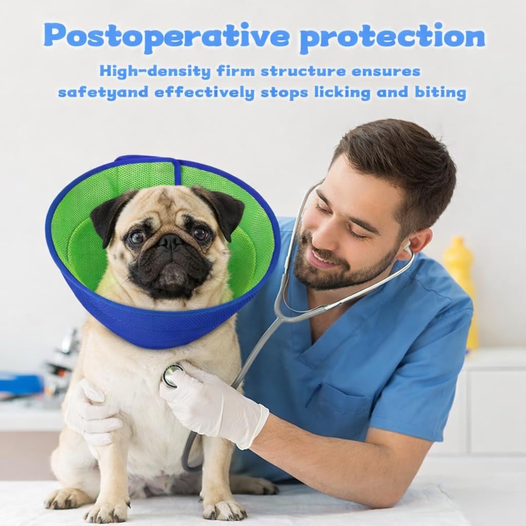 Soft Dog Cone Collar to Stop Licking After Surgery, Comfy Dog Cone Alternative for Large Medium Small Dogs/Cats, Adjustable Washable E-Collar for Spay Neuter Recovery and Neck Protection