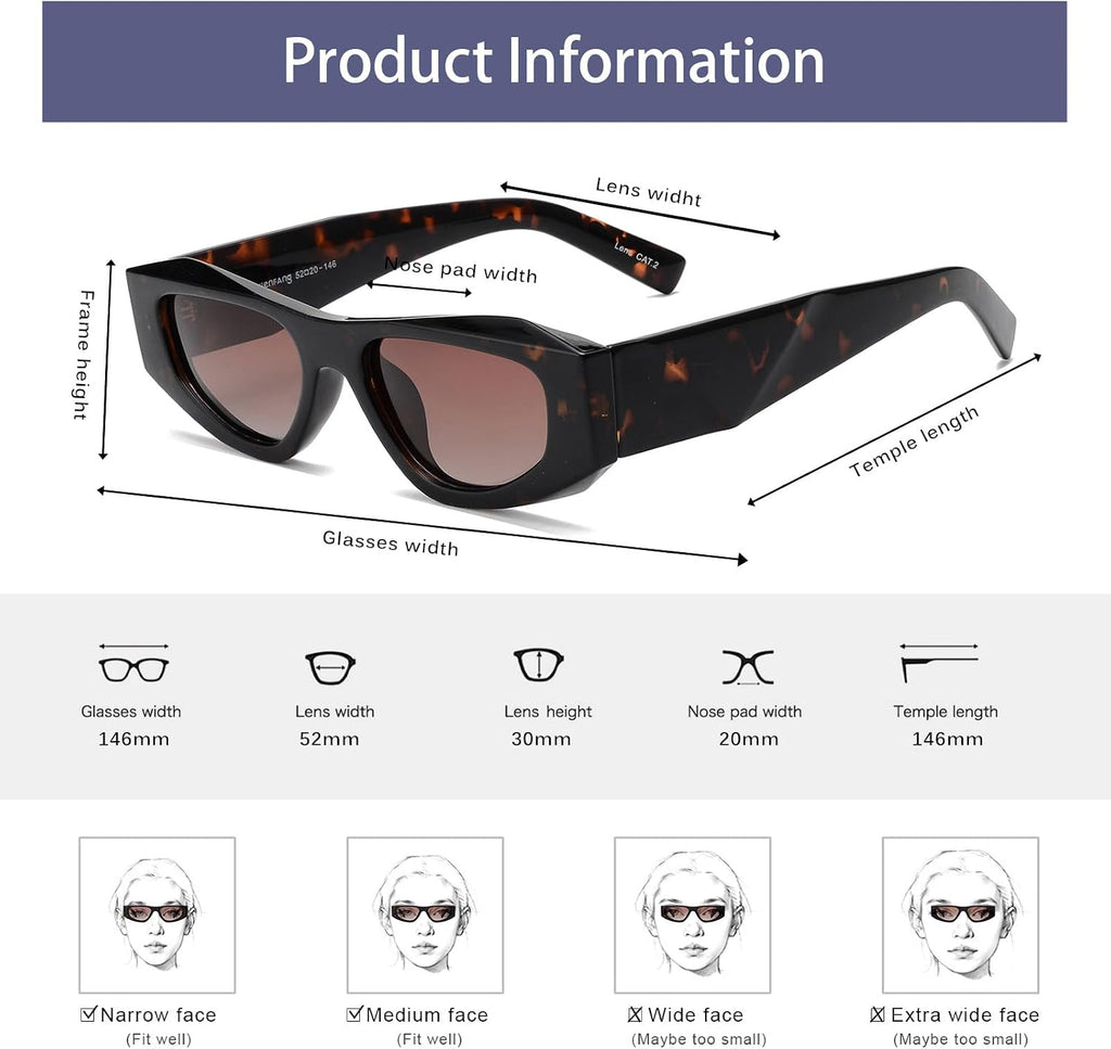 Trendy Polarized Cat Eye Sunglasses Womens Men UV400 VF3201