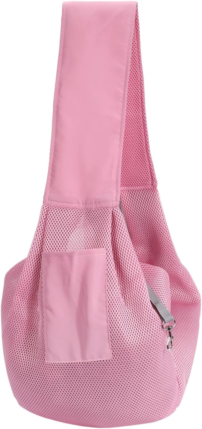 Dog Sling Carrier for Small Dogs Cats Pink,W/Thick Shoulder Strap