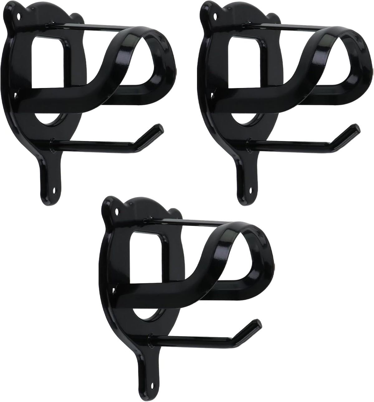 Semetall Horse Bridle Rack,3Pcs Black