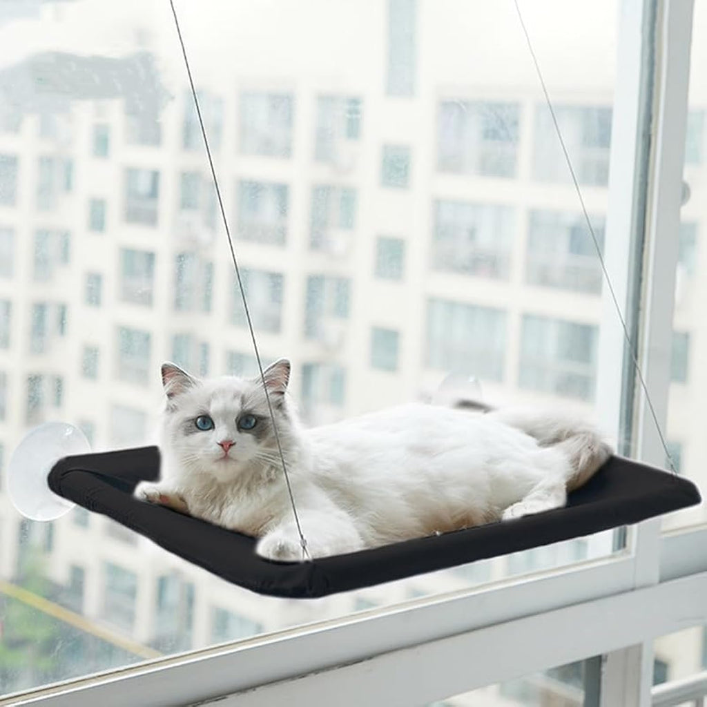 Khaki Cat Window Hammock Perch Cat Safety Sunny Bed with Durable Heavy Duty