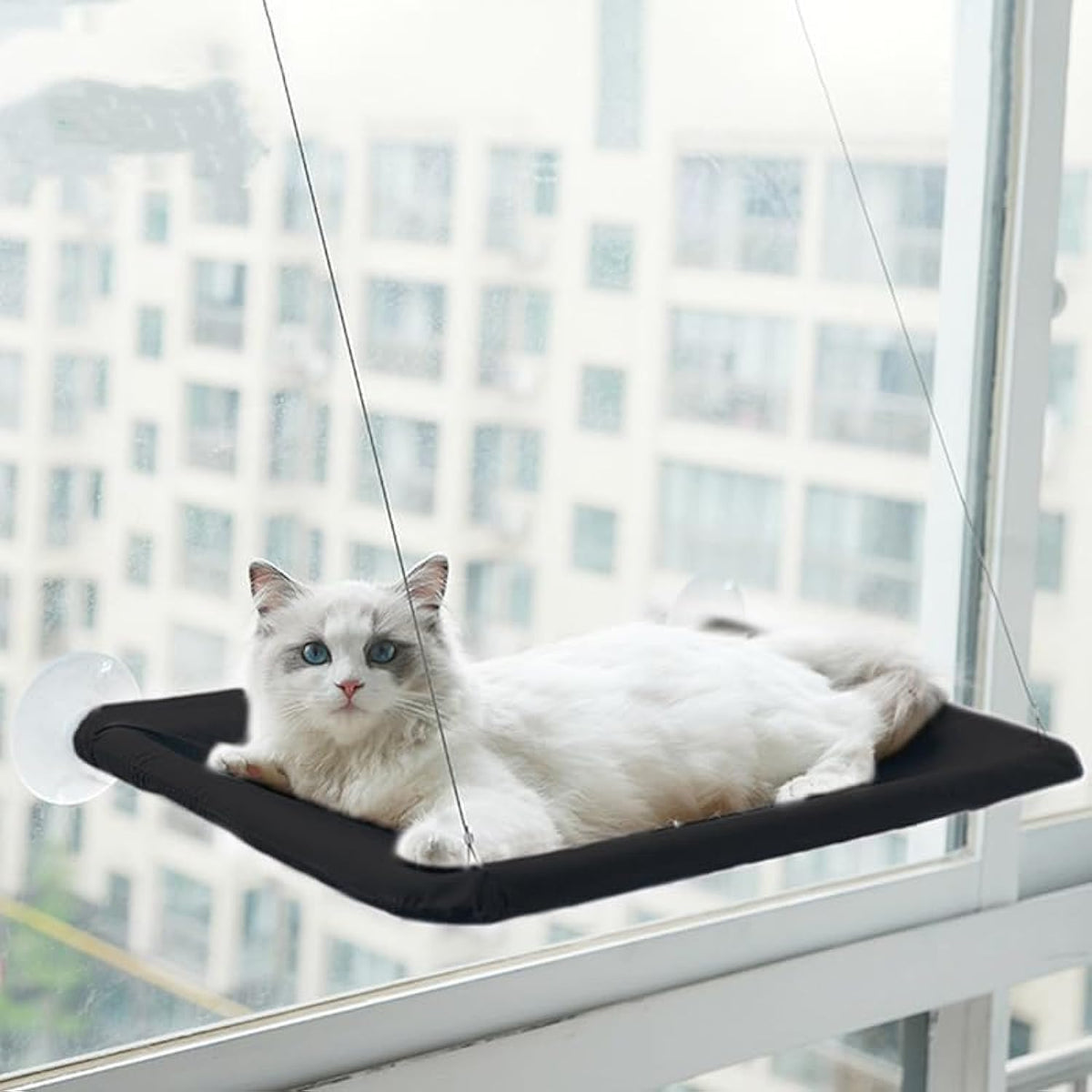 Khaki Cat Window Hammock Perch Cat Safety Sunny Bed with Durable Heavy Duty