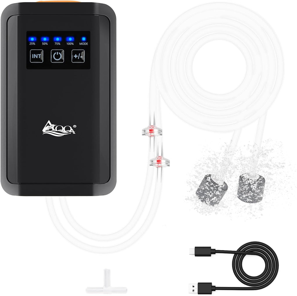 AQQA Rechargeable Portable Fish Bait Bucket Tank Aquarium Air Pump Bubbler