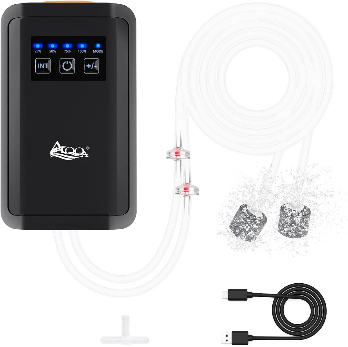 AQQA Rechargeable Portable Fish Bait Bucket Tank Aquarium Air Pump Bubbler