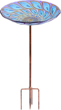VCUTEKA Glass Bird Bath Outdoor BirdBath Garden Bird Feeder by VCUTEKA