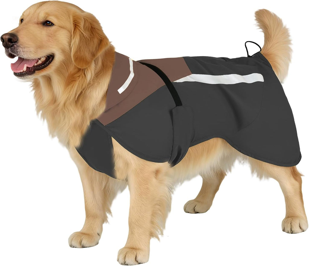 Lightweight Packable Dog Raincoat, Waterproof Windproof Dog Jacket