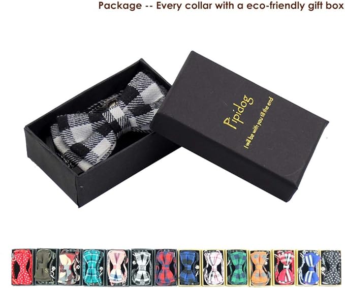 Cat Collars Breakaway with Bell and Bow Tie, Plaid Design Adjustable Safety - Image 2