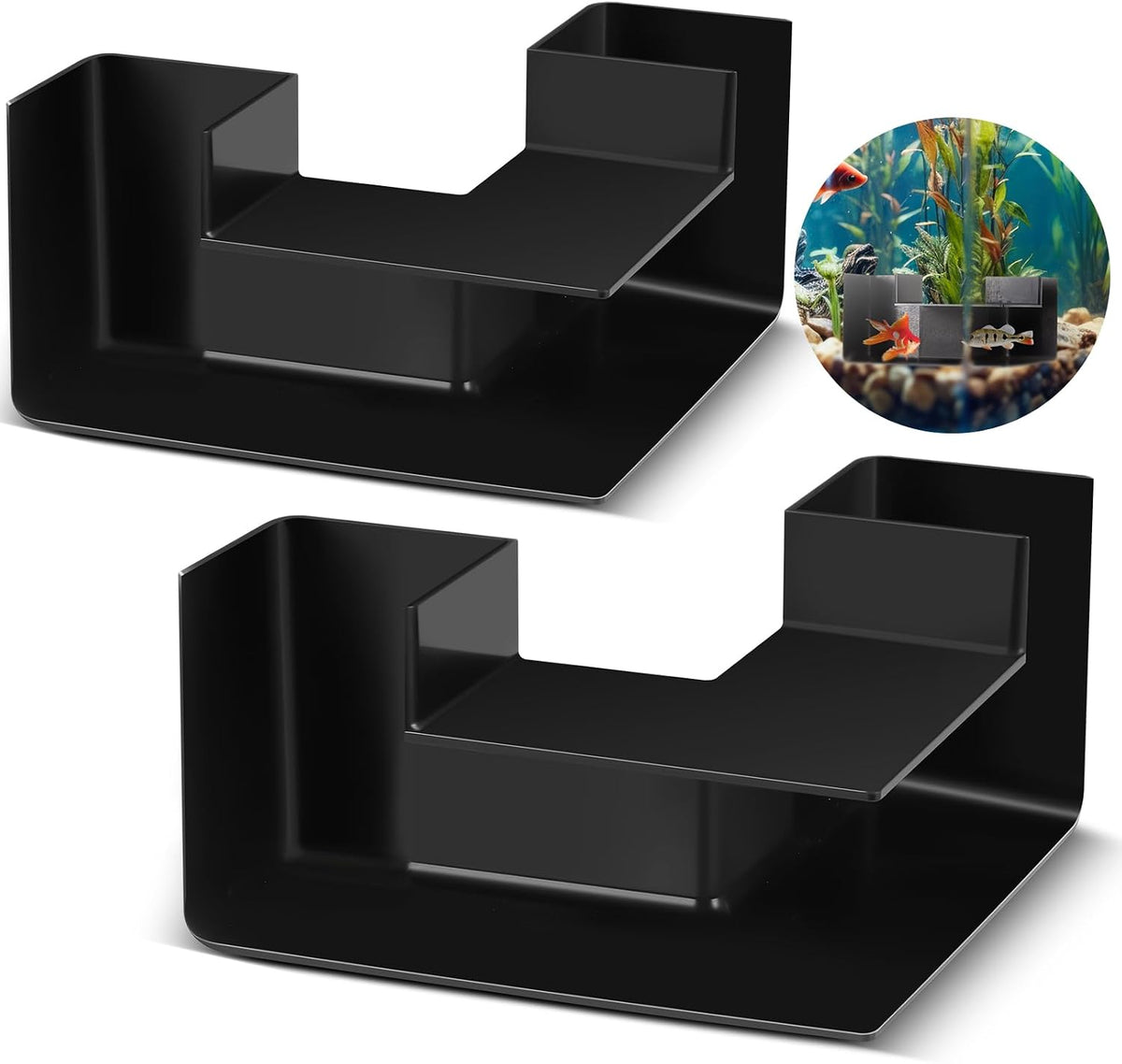 Nuanchu 2 Pcs Aquarium Underground Tunnel, Dual-Entrance Fish Hideout Cave