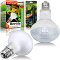 Reptile Heat Lamp 75W 2 Pack,UVA Basking Light Bulbs,Natural Daylight Terrarium Heat Lamps for Bearded Dragon Accessories,Turtle,Tortoise,Lizard,Snake,Gecko,Chicken with Temperature Strips