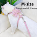 Adjustable Cat Harness with Leash and Bow-Tie, for Small to Medium Cats, Pink (Pink, M)