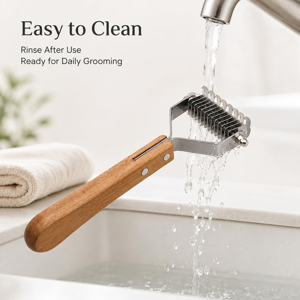 Undercoat Rake for Dogs & Cats, Dual-Sided Dematting & Deshedding Comb