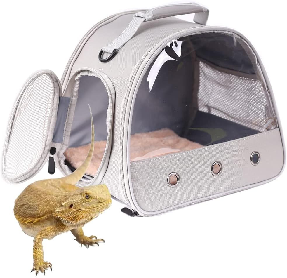 Rabbit Travel Carrier,Lizards Carrier, Small Animal Travel Bag for Bunny Sugar Glider Hedgehog Rat Parrot Bird Guinea Pig, Portable Guinea Pig Travel Cage for 2