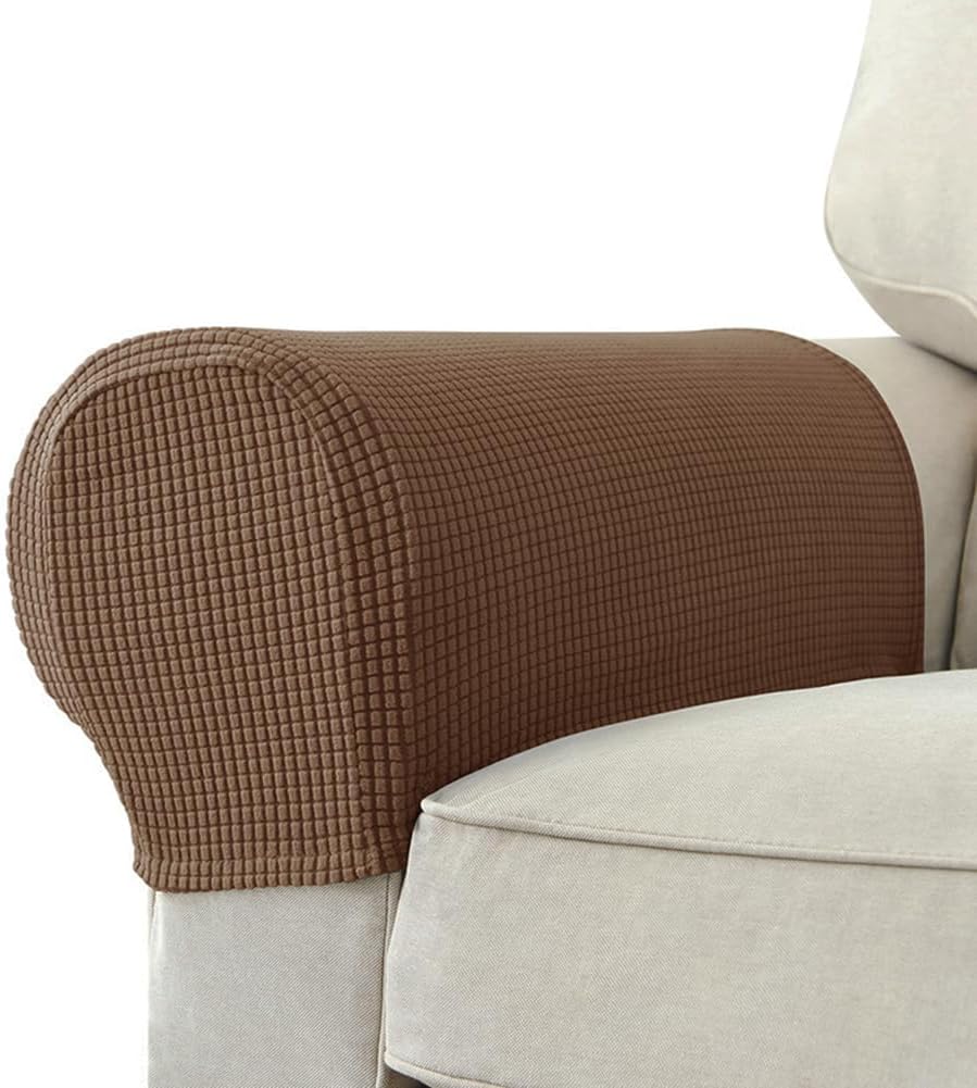 Elastic Polyester Sofa Arm Cover, Scratch Resistant Protector Covers,2Pcs