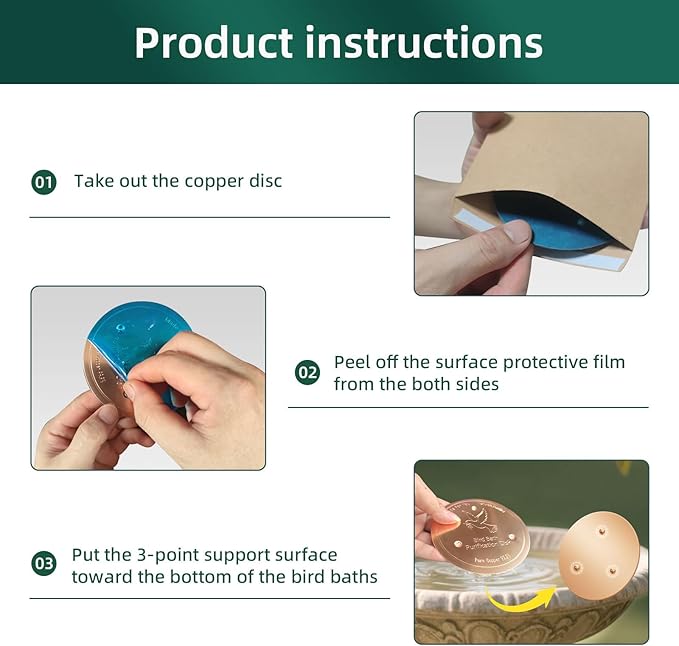 Bird Bath Copper Disk, Pure Copper Bird Bath Purification Disc, Save Cleaning - Image 7
