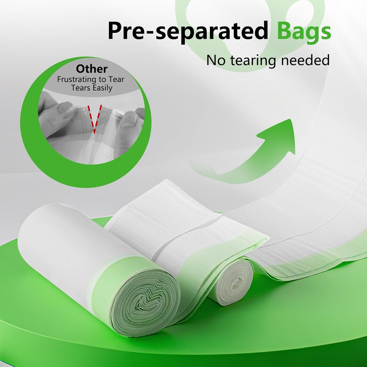 105 Count Automatic Litter Box Bags Liners Compatible with Litter Box Robot 4/5/3, Self-cleaning Cat Litter Box Liners refill with Drawstring 10-12 Gallons of Capacity