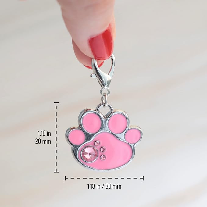 PAWNIMALS Paw Shape Dog ID Tag Stainless Steel Custom Laser Engraved, Cute - Image 3