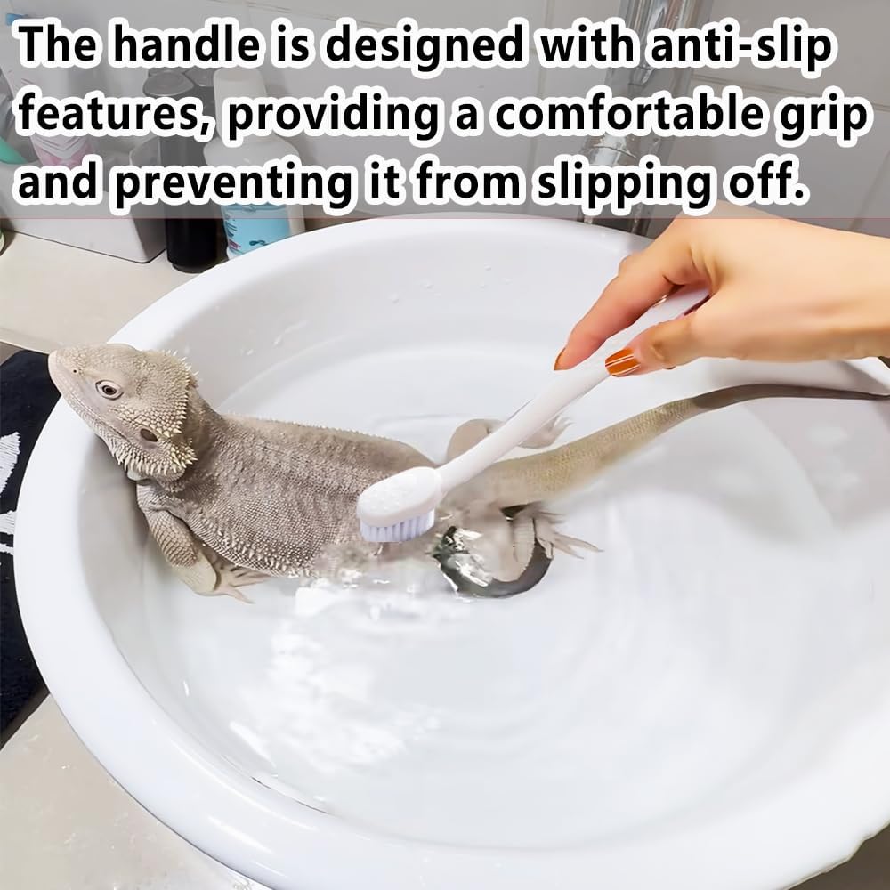 6-Piece Bearded Dragon Tank Cleaning Set, Reptile Enclosure Cleaning Tool Set with Bearded Dragon Nail Clippers&Cleaning Cloth, Brush, Scraper & Mini Dustpan for Lizard & Gecko Terrarium Maintenance