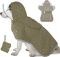 Lukovee Dog Raincoat, Ultra-Light Rain Jacket with Hood & Leash Hole, L