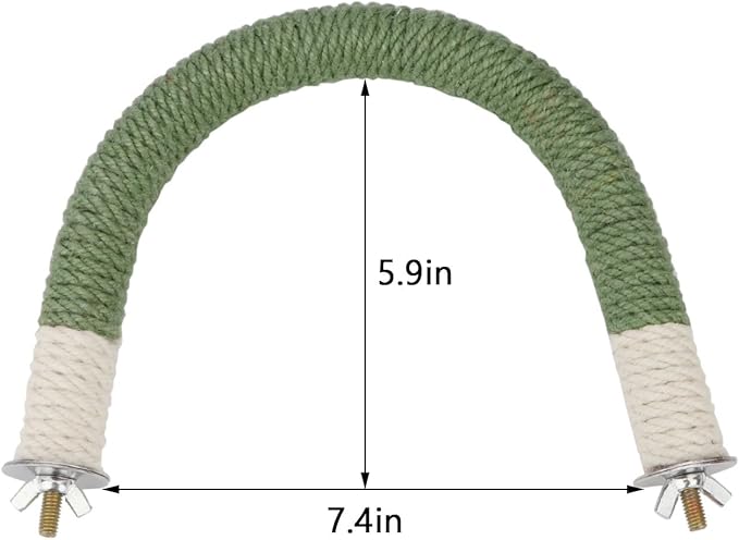 Hypeety Bird Perches Parrot U Shape Natural Wood Hemp Rope Stand Perch Bird - Image 2