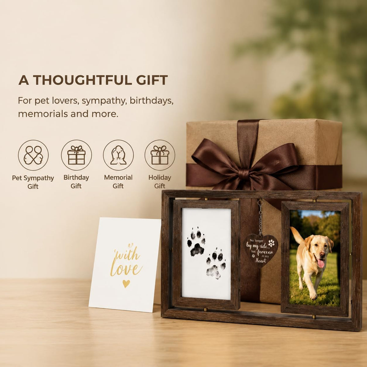 Pet Memorial Frame - 360° Rotating Double Sided 4x6 Photo Frame