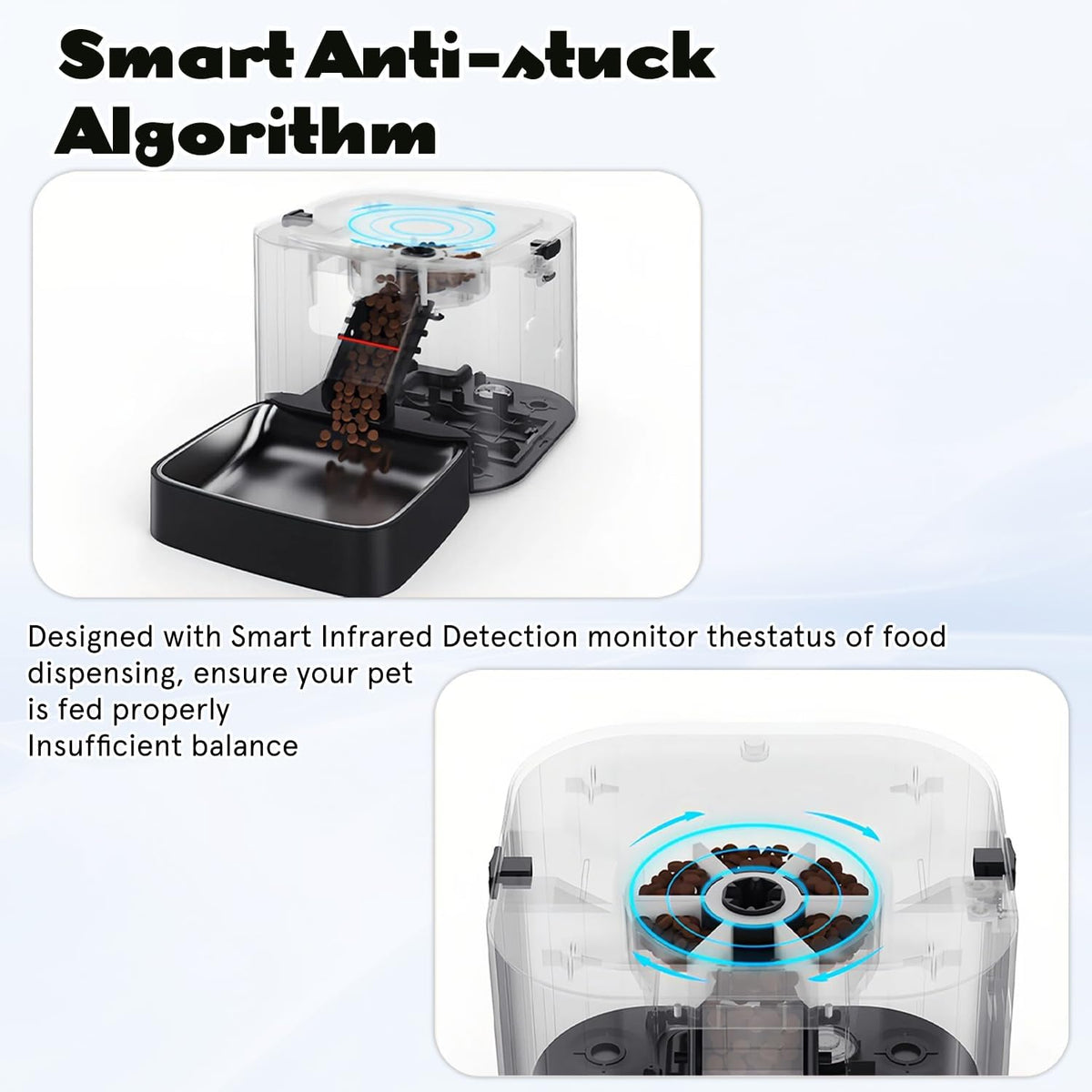 Automatic Cat Feeder with Camera, 2-in-1 Cat Food & Water Dispenser