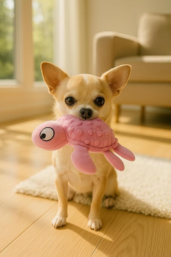 Squeaky Sea Turtle Plush Dog Toy – Durable, Interactive Chew Toy - Image 2