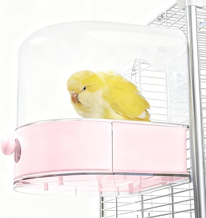 mini&moe Bird Bath for Cage, 4 in 1 Multifunction Birds House/Bath/Litter by MiniMoe