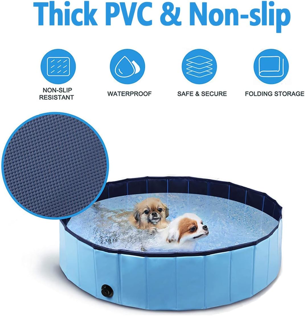 Dog Pool Foldable pet Pool Dog Swimming Pool Portable Suitable for Indoor and Outdoor use (32x8in)