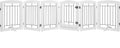 Spirich Extra Wide Dog Gates with Walk Through Door, Wooden Freestanding Pet Gates for Stairs, Doorways, 120" Wide Safety Fence with 6 Panels (White)
