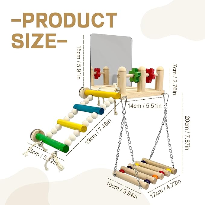 Bird Toys & Wooden Play Gym - Image 2